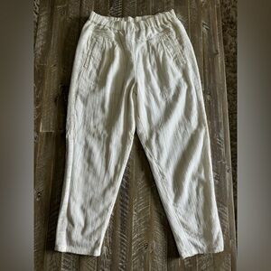 Anthropologie cropped pants with gold shimmer size x small